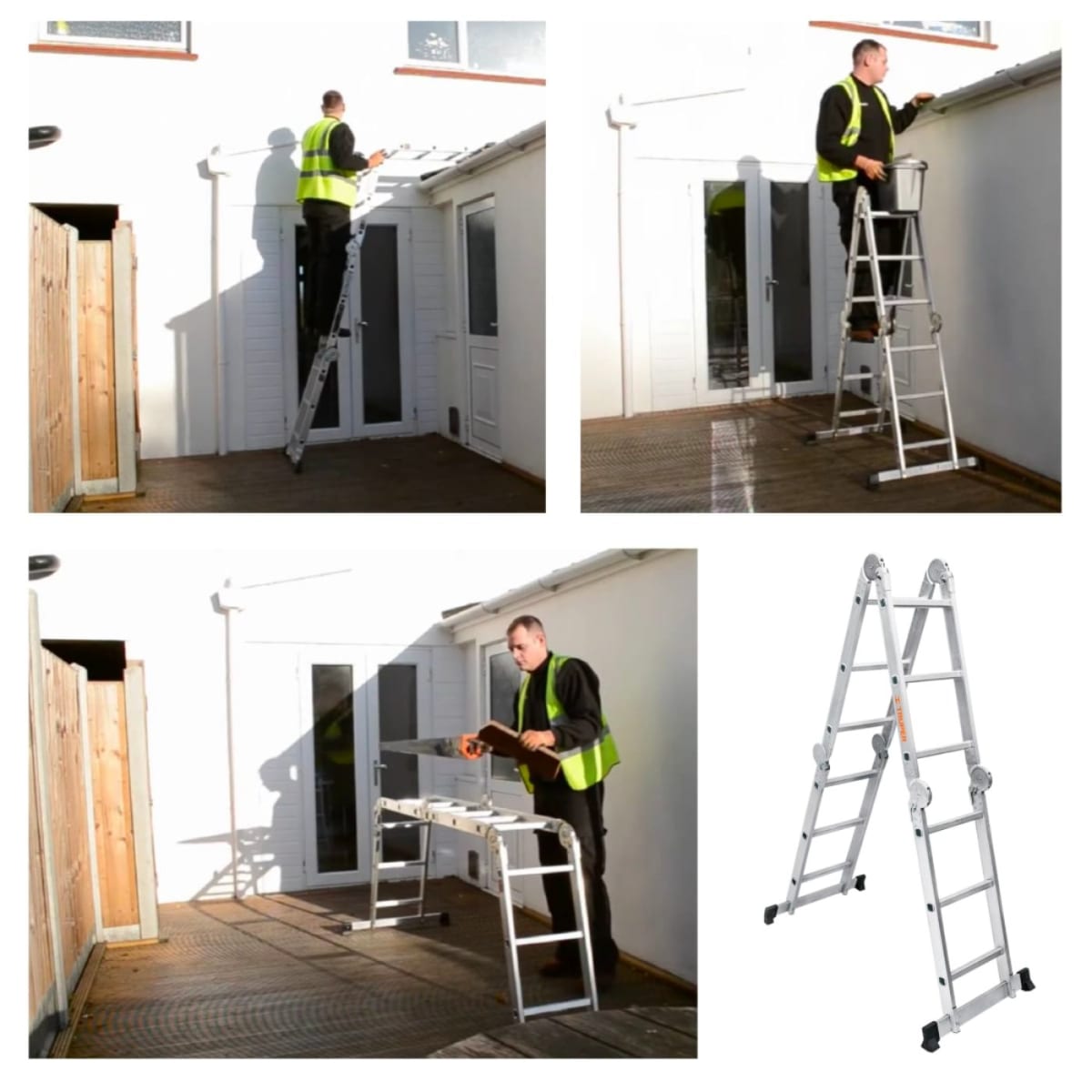 Escalera multiposición 16 peldaños soporta 200Kg Truper14