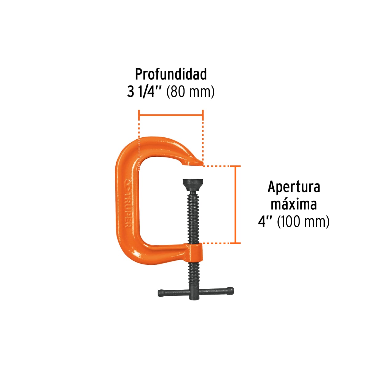 Prensa 4'' forjada en acero. uso industrial. truper2