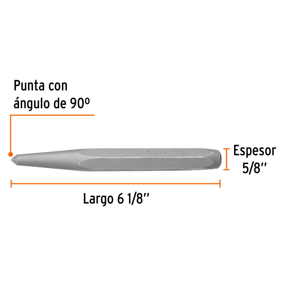 Punzón 5/8'' para barrenar. largo 6-1/8'' Truper3