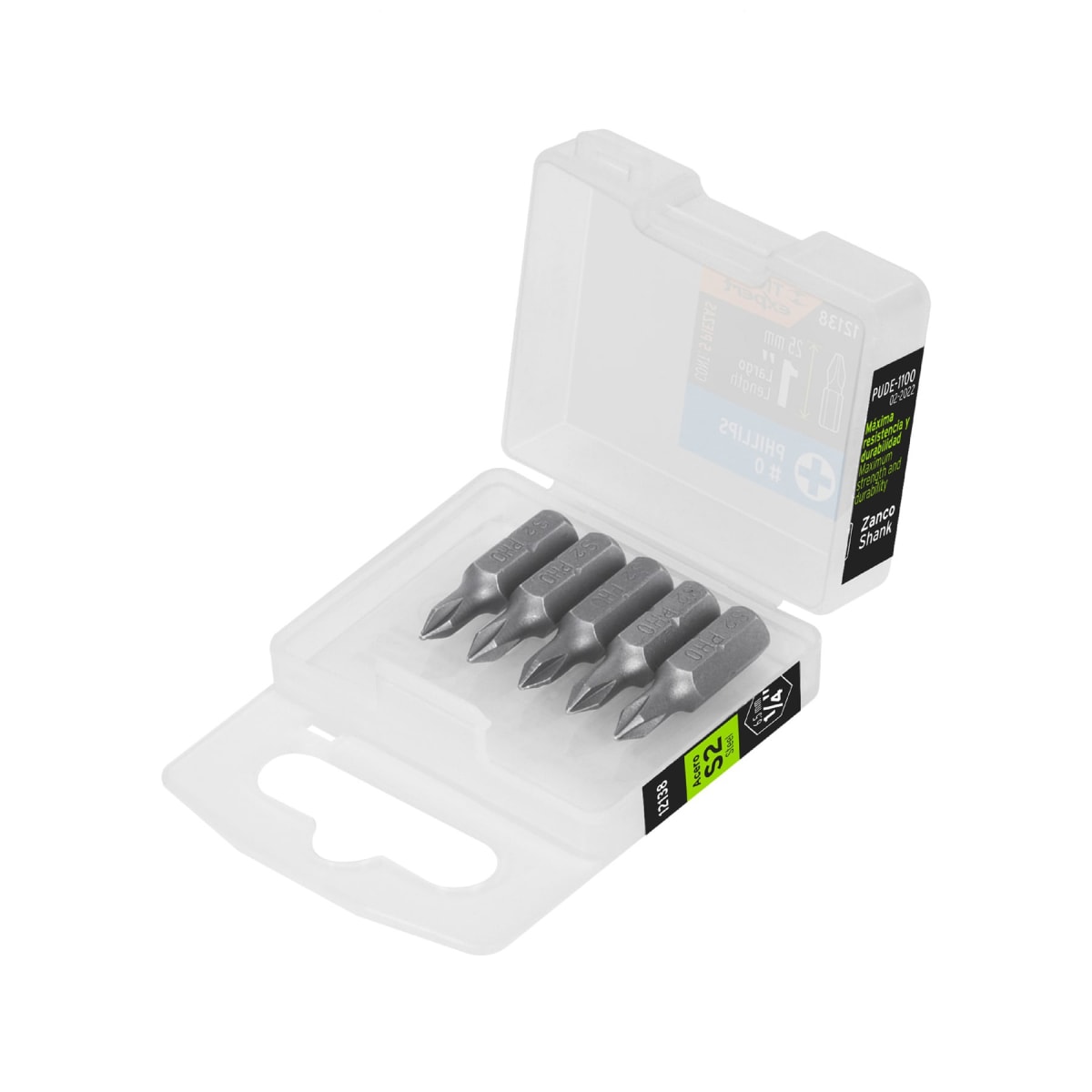 Estuche con 5 puntas de cruz ph0 largo 1'' Truper Expert1