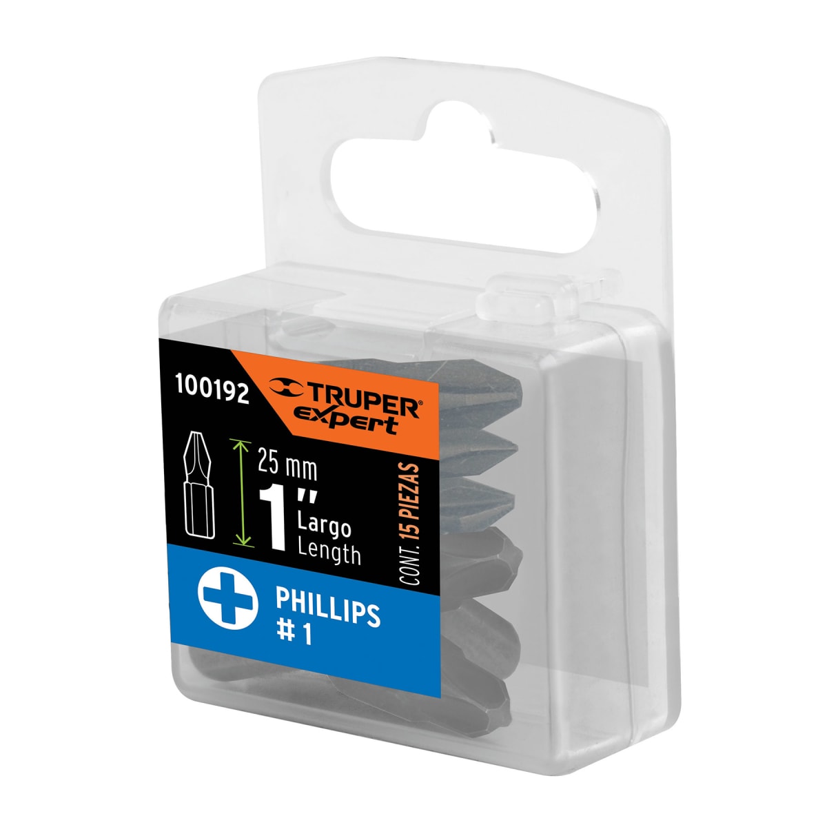 Estuche con 15 puntas de cruz PH1 largo 1´´, Truper Expert5