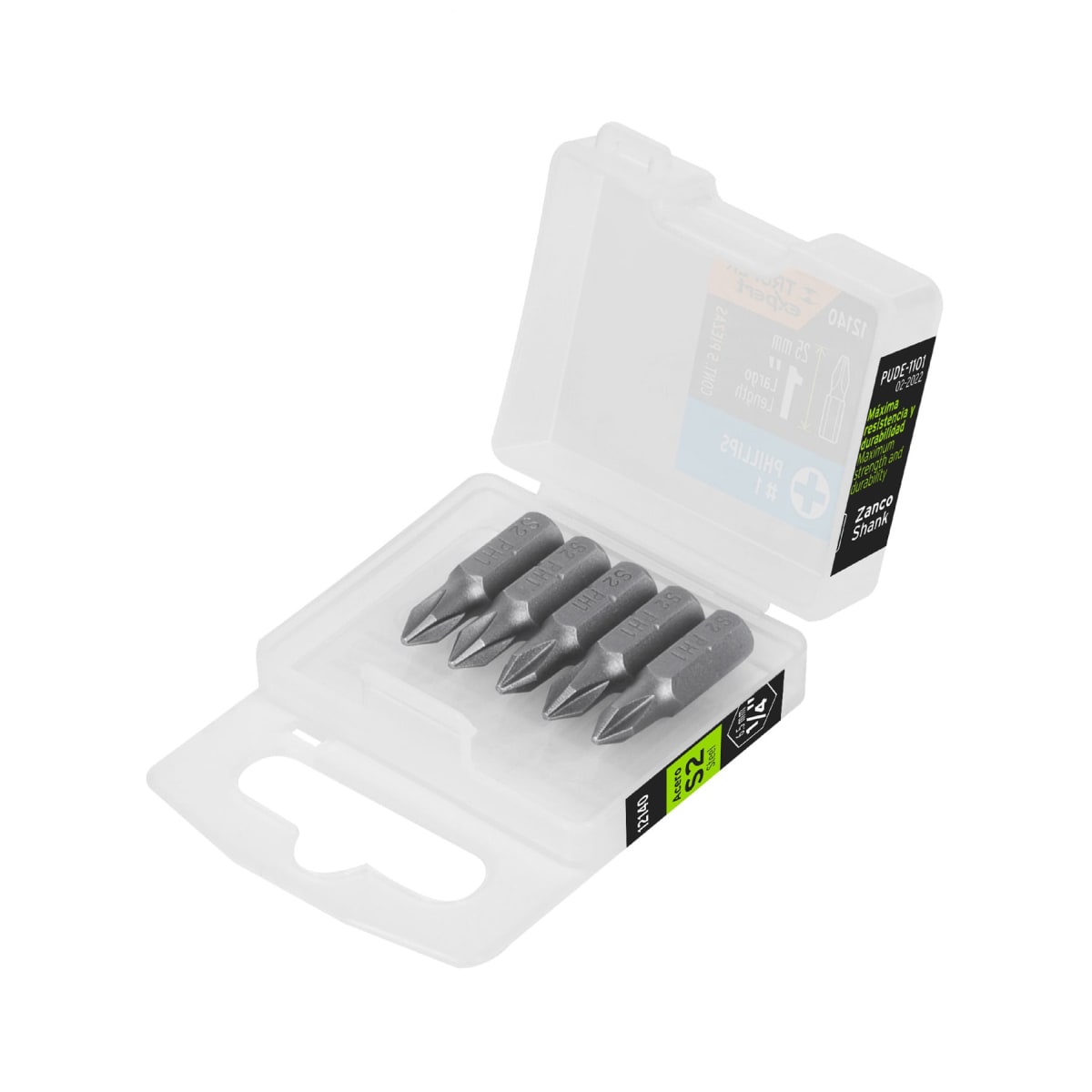 Estuche con 5 puntas de cruz ph1 largo 1'' Truper Expert1