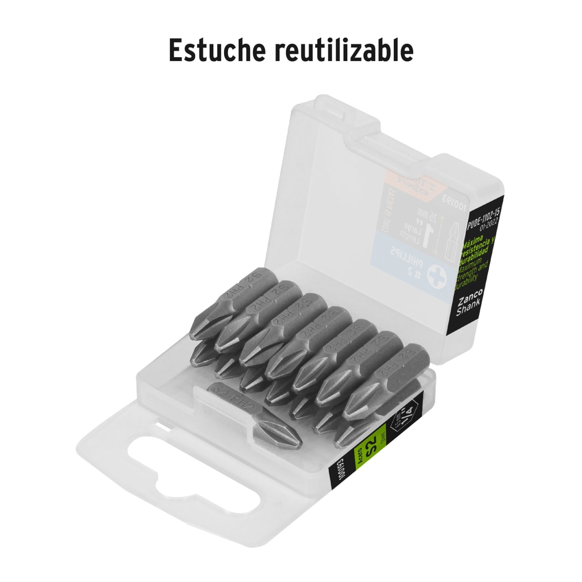 Estuche con 15 puntas de cruz PH2 largo 1´´, Truper Expert2