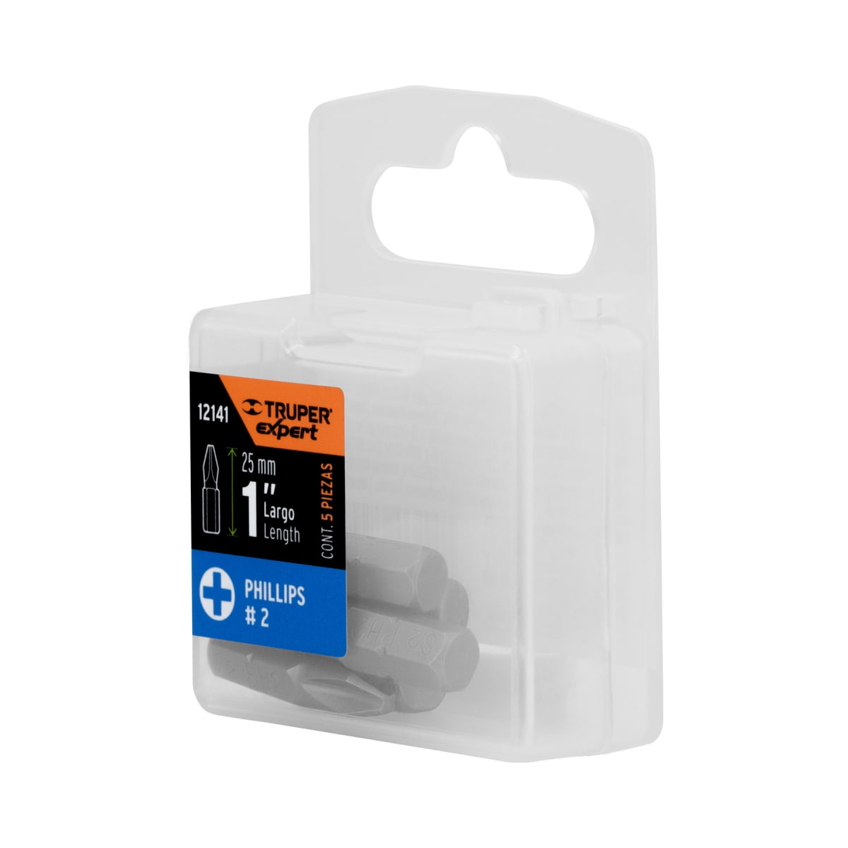 Estuche con 5 puntas de cruz ph2 largo 1'' Truper Expert5