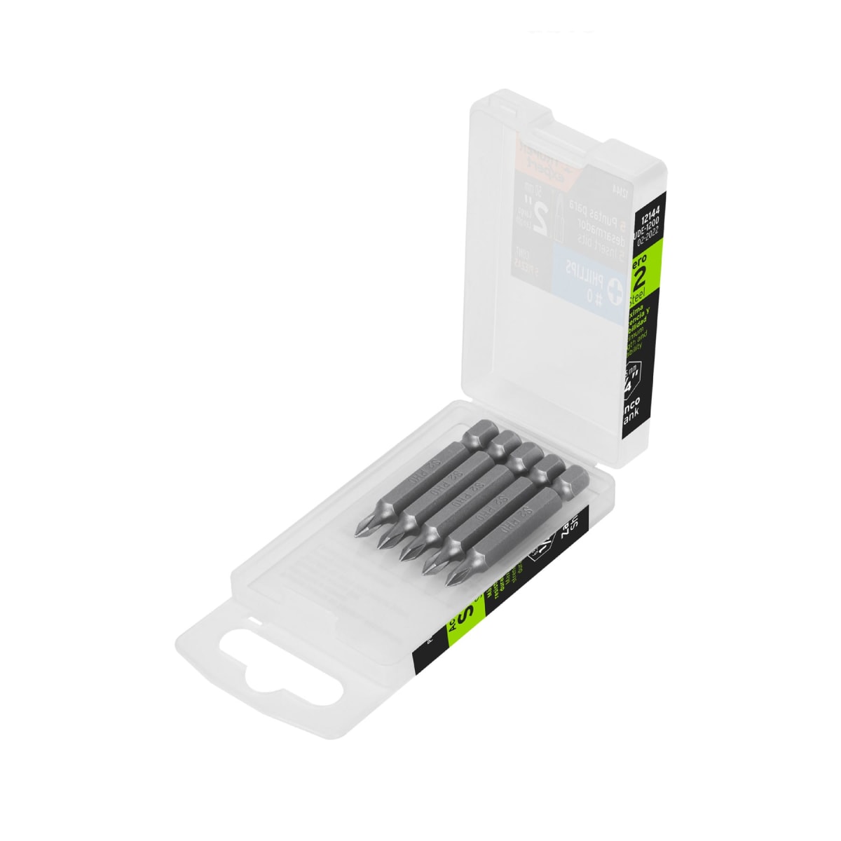 Estuche con 5 puntas de cruz PH0 largo 2´´, Truper Expert1