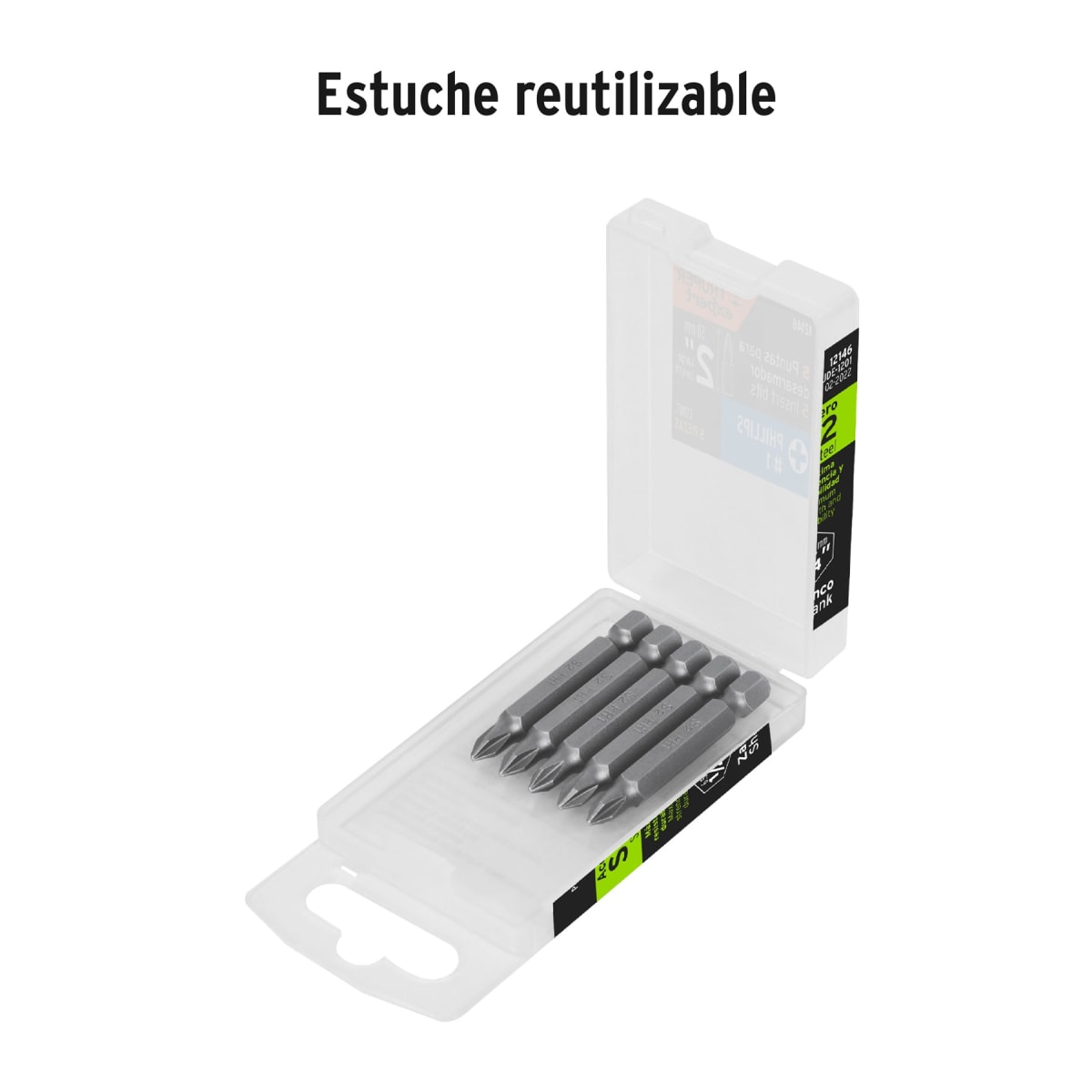 Estuche con 5 puntas de cruz PH1 largo 2´´, Truper Expert2