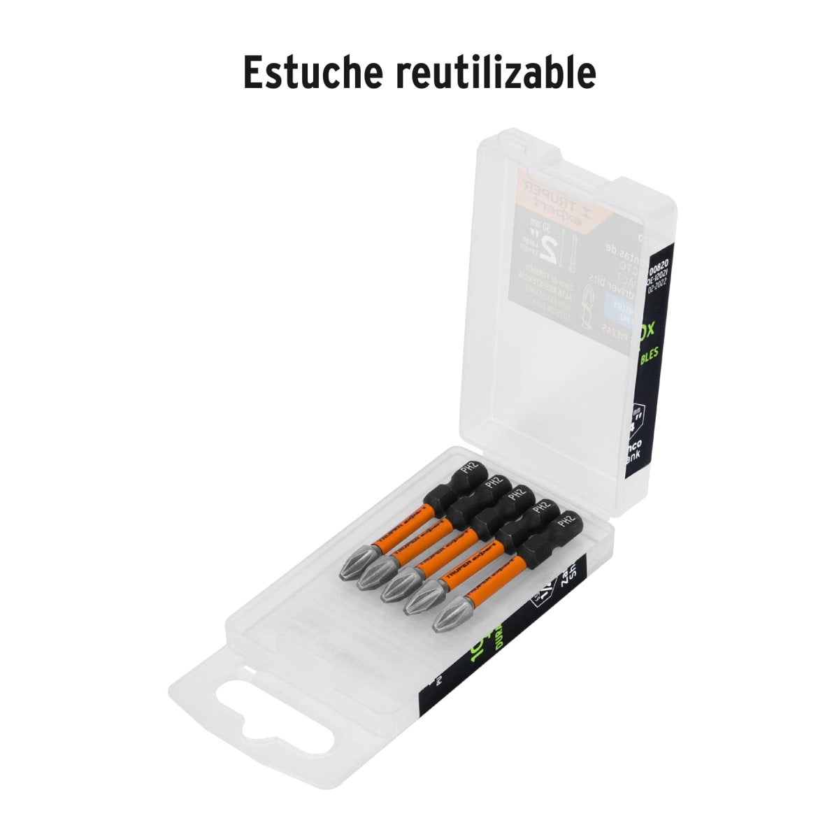 Estuche con 5 puntas de cruz PH2 de impacto largo 2 Truper5