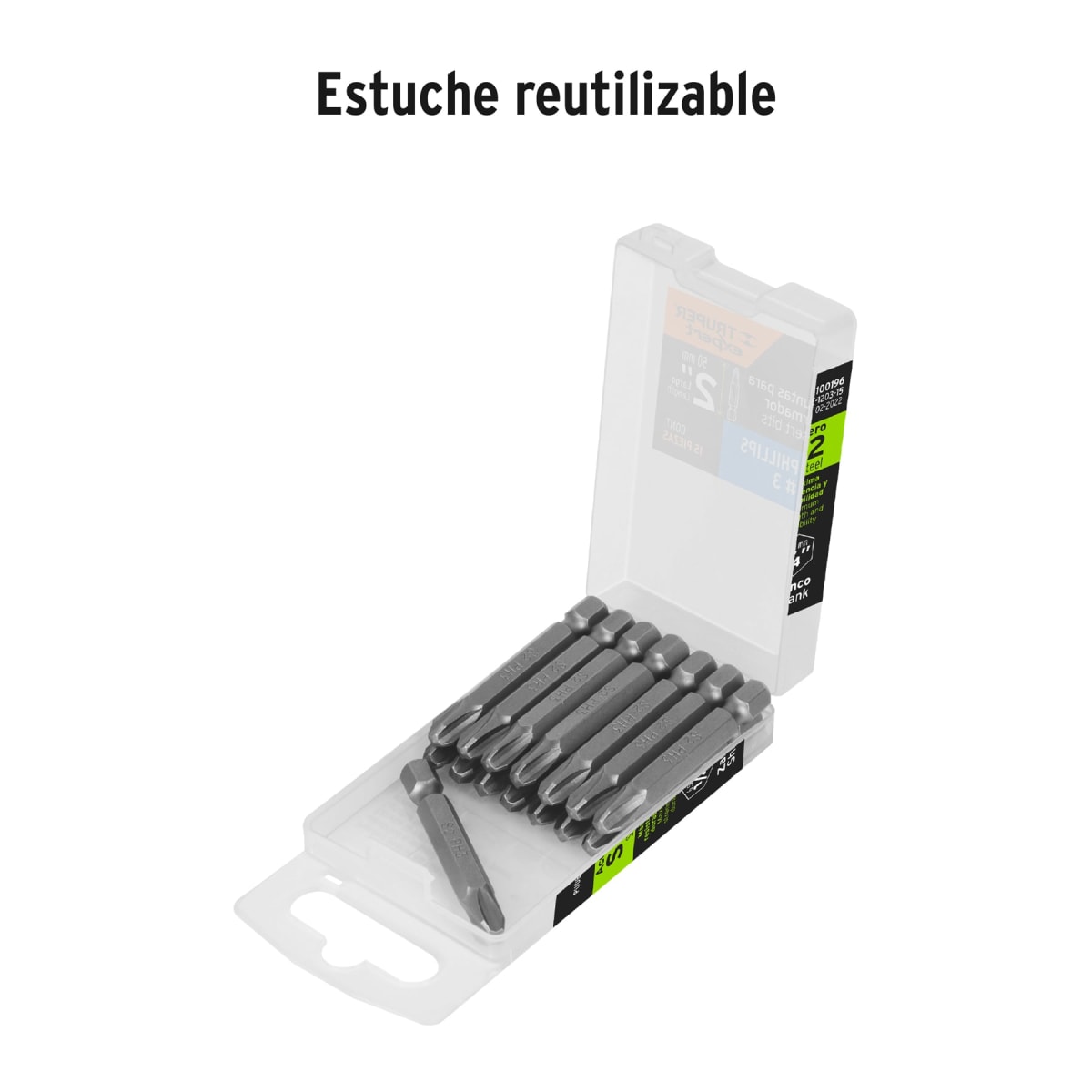 Estuche con 15 puntas de cruz PH3 largo 2´´, Truper Expert2