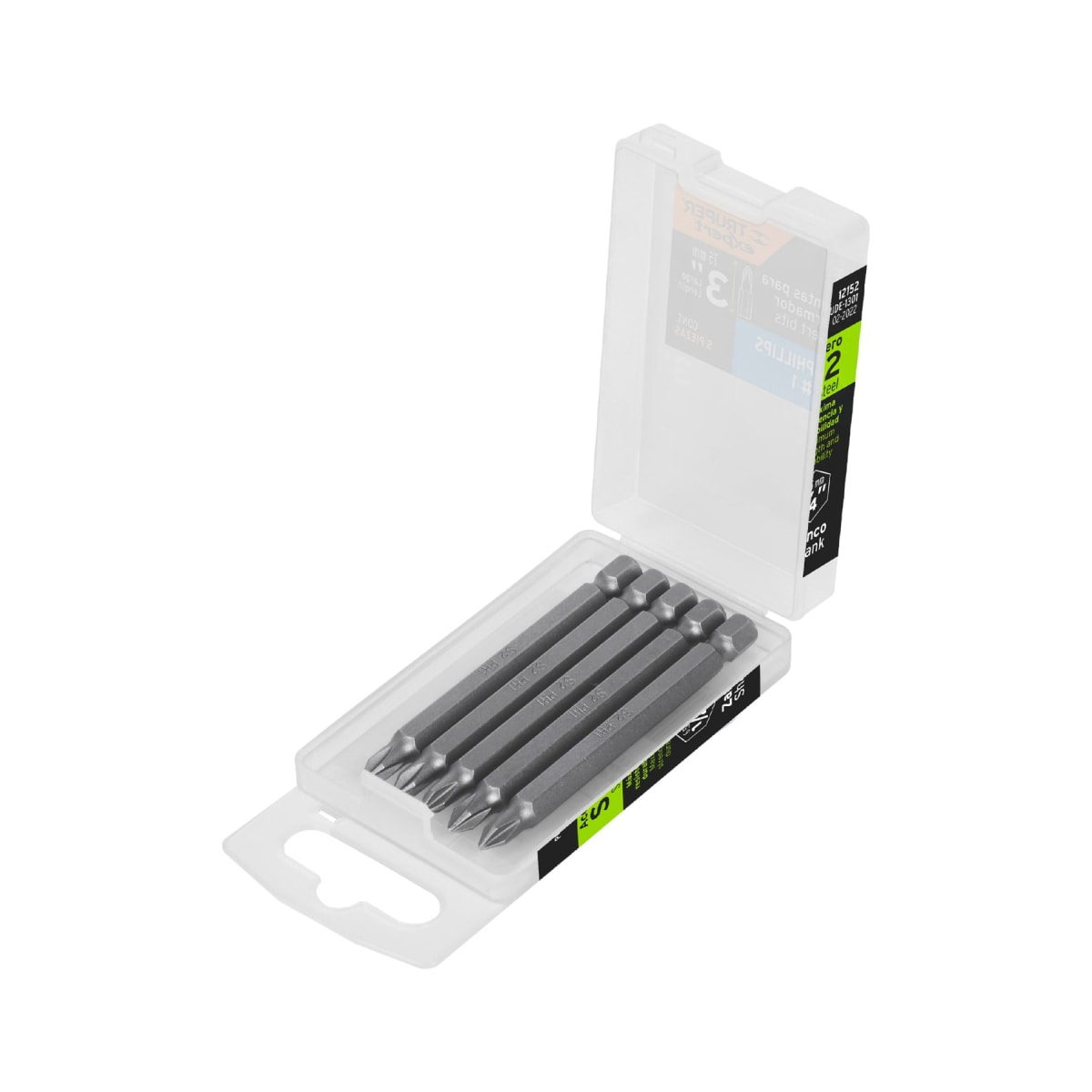 Estuche con 5 puntas de cruz PH1 largo 3´´, Truper Expert1