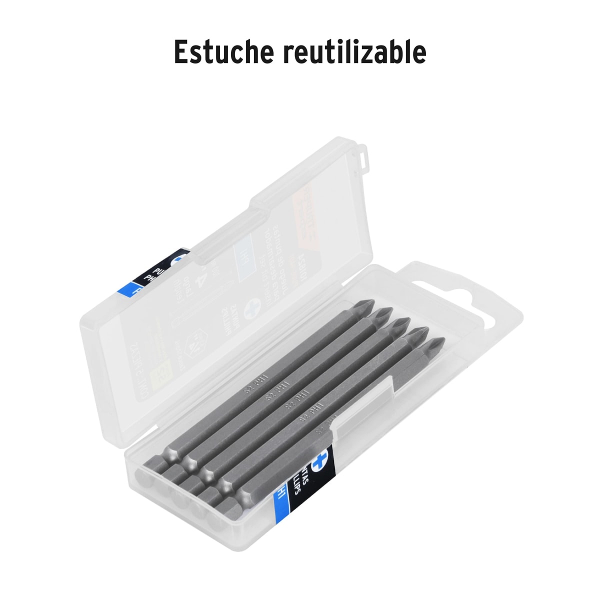 Estuche con 5 puntas de cruz PH1 largo 4´´, Truper Expert2