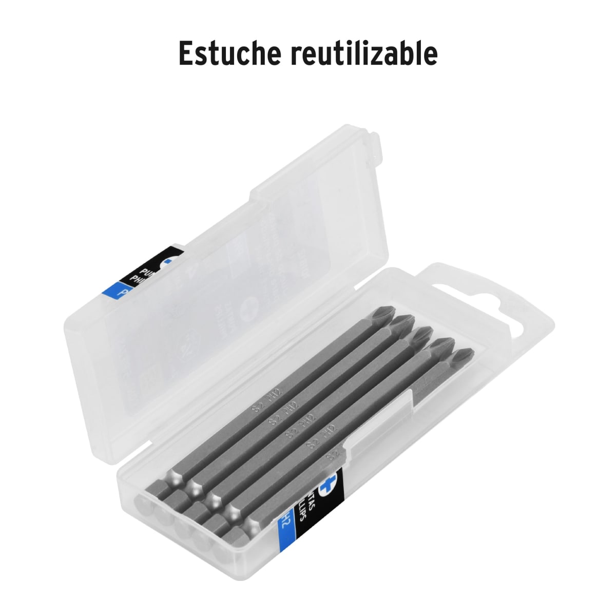 Estuche con 5 puntas de cruz PH2 largo 4´´, Truper Expert4