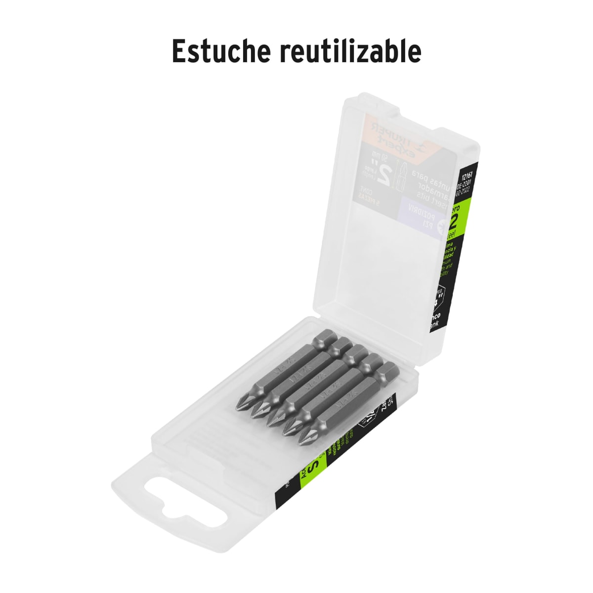 Estuche con 5 puntas pozidriv PZ1 largo 2´´, Truper Expert4