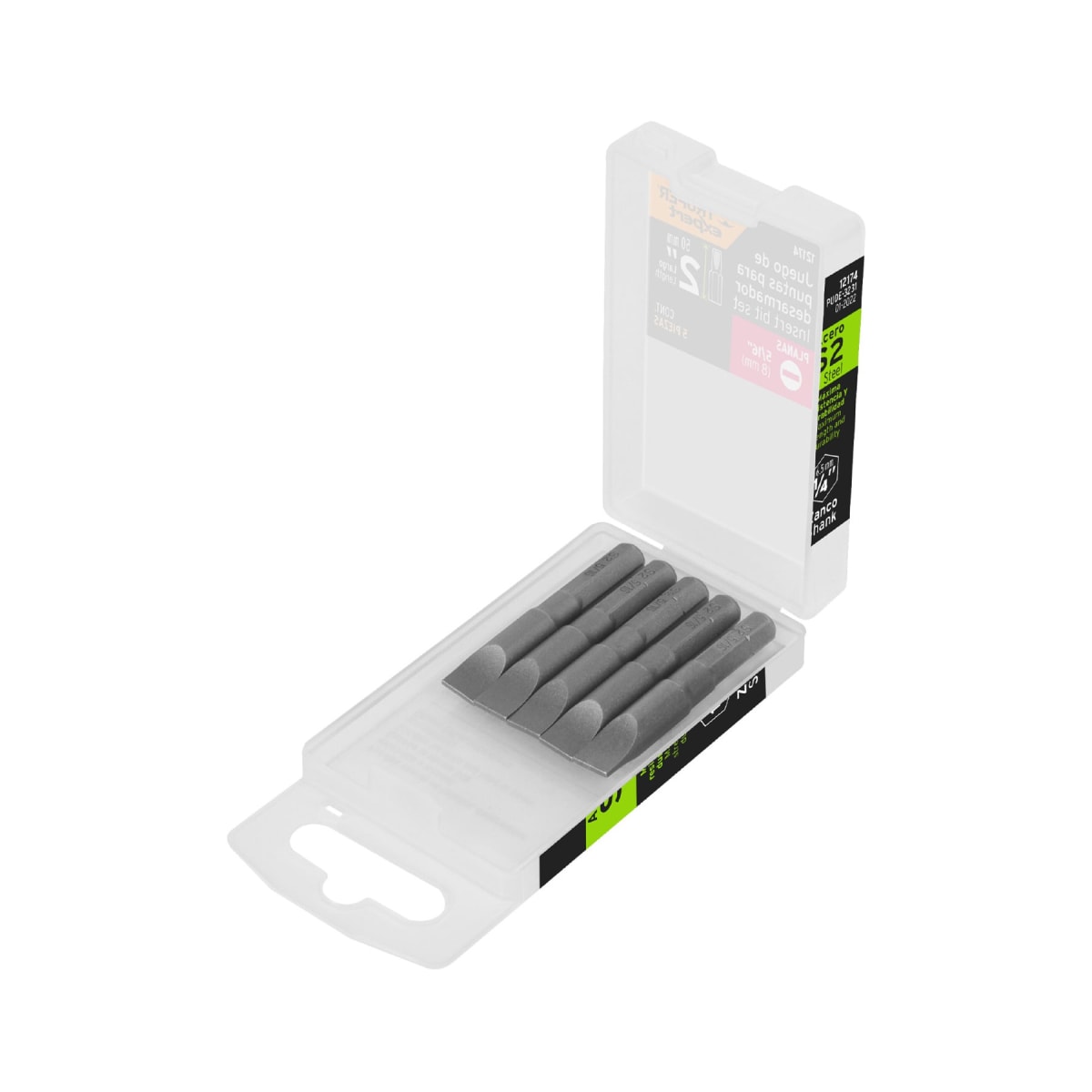 Estuche con 5 puntas planas de 5/16´´ largo 2´´, Truper Expert1