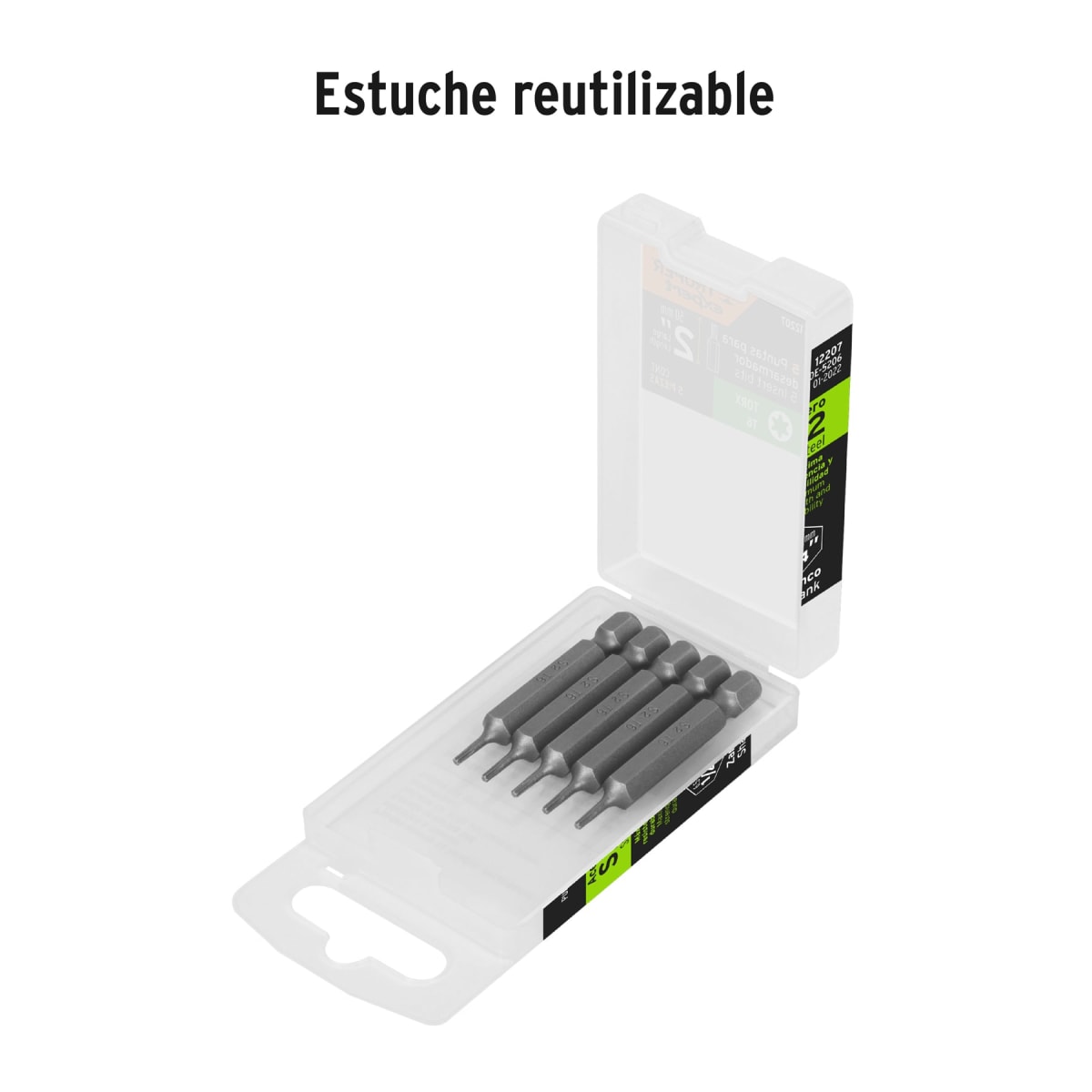 Estuche con 5 puntas torx T6 largo 2´´, Truper Expert2