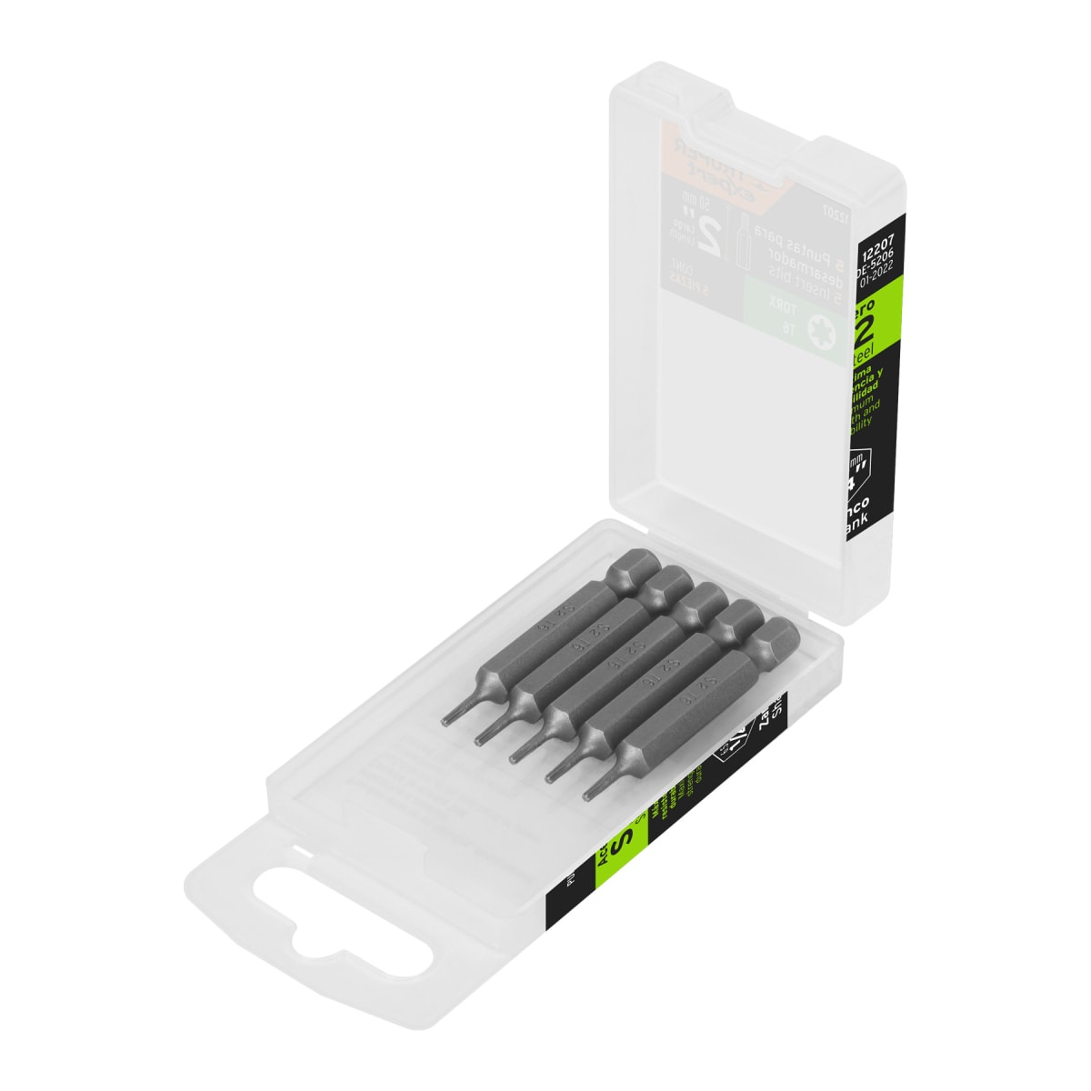 Estuche con 5 puntas torx T6 largo 2´´, Truper Expert1