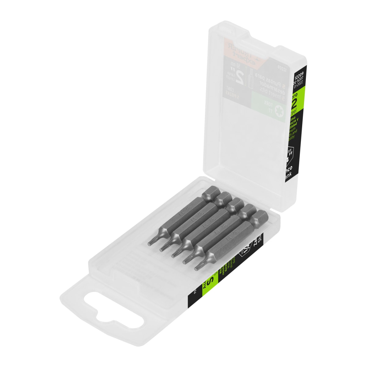 Estuche con 5 puntas torx T7 largo 2´´, Truper Expert1
