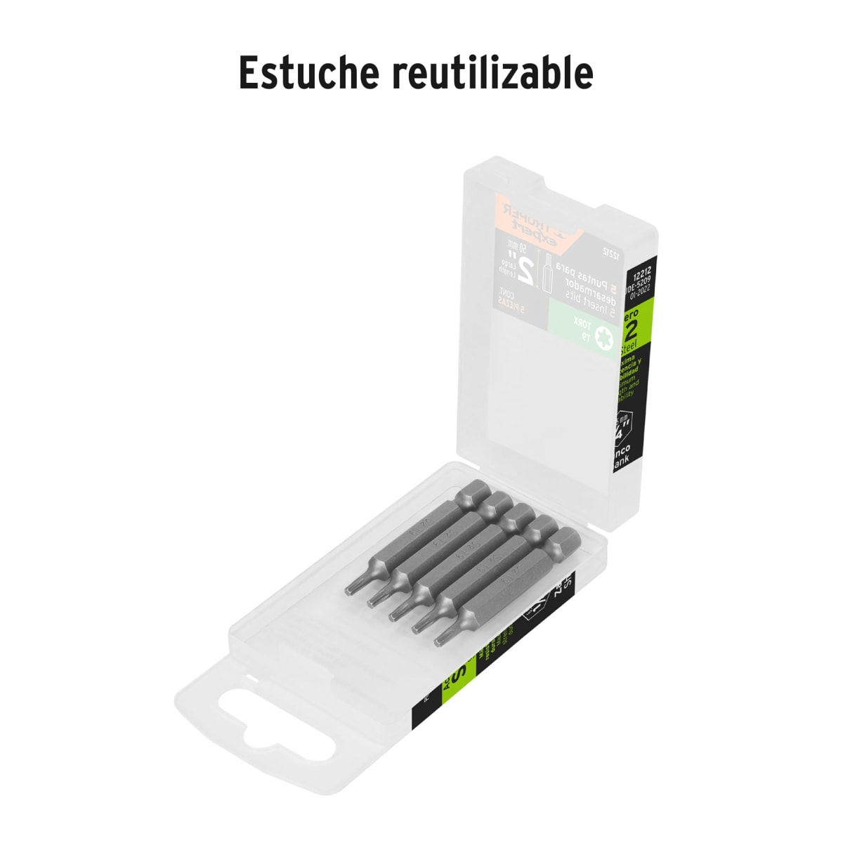 Estuche con 5 puntas torx T9 largo 2´´, Truper Expert2