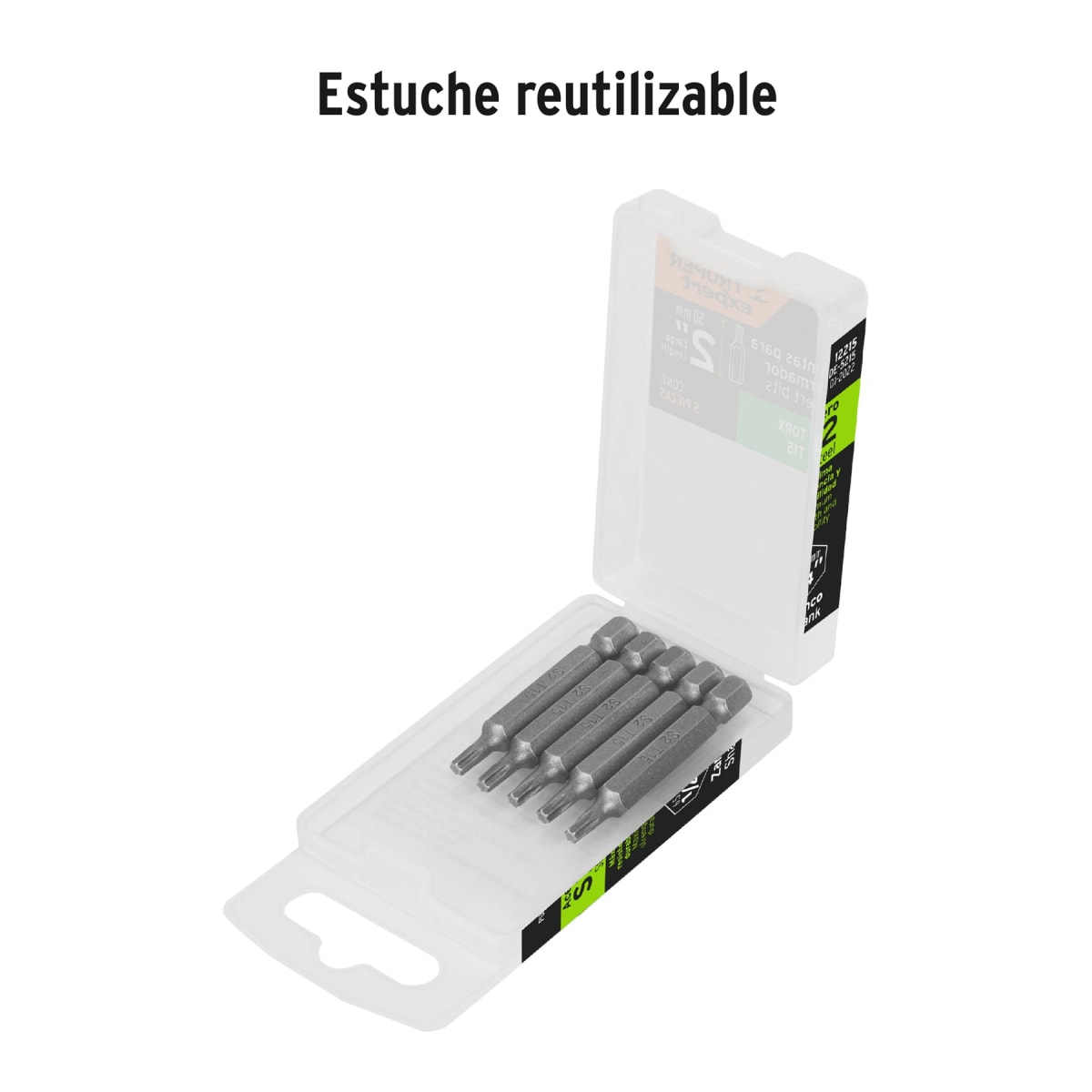 Estuche con 5 puntas torx T15 largo 2´´, Truper Expert2