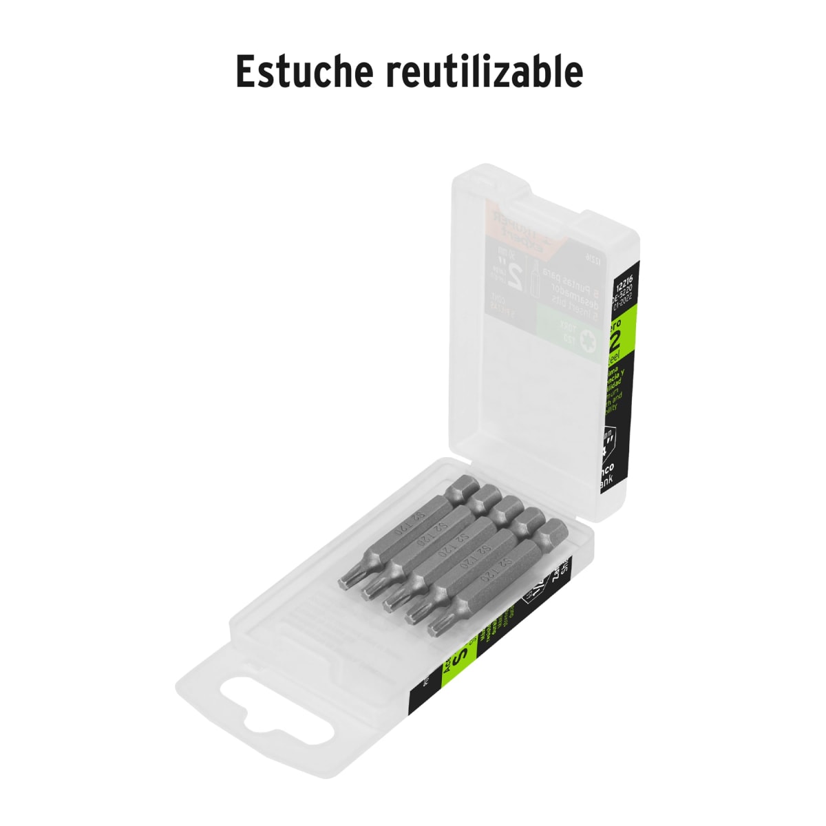 Estuche con 5 puntas torx T20 largo 2'' Truper Expert2