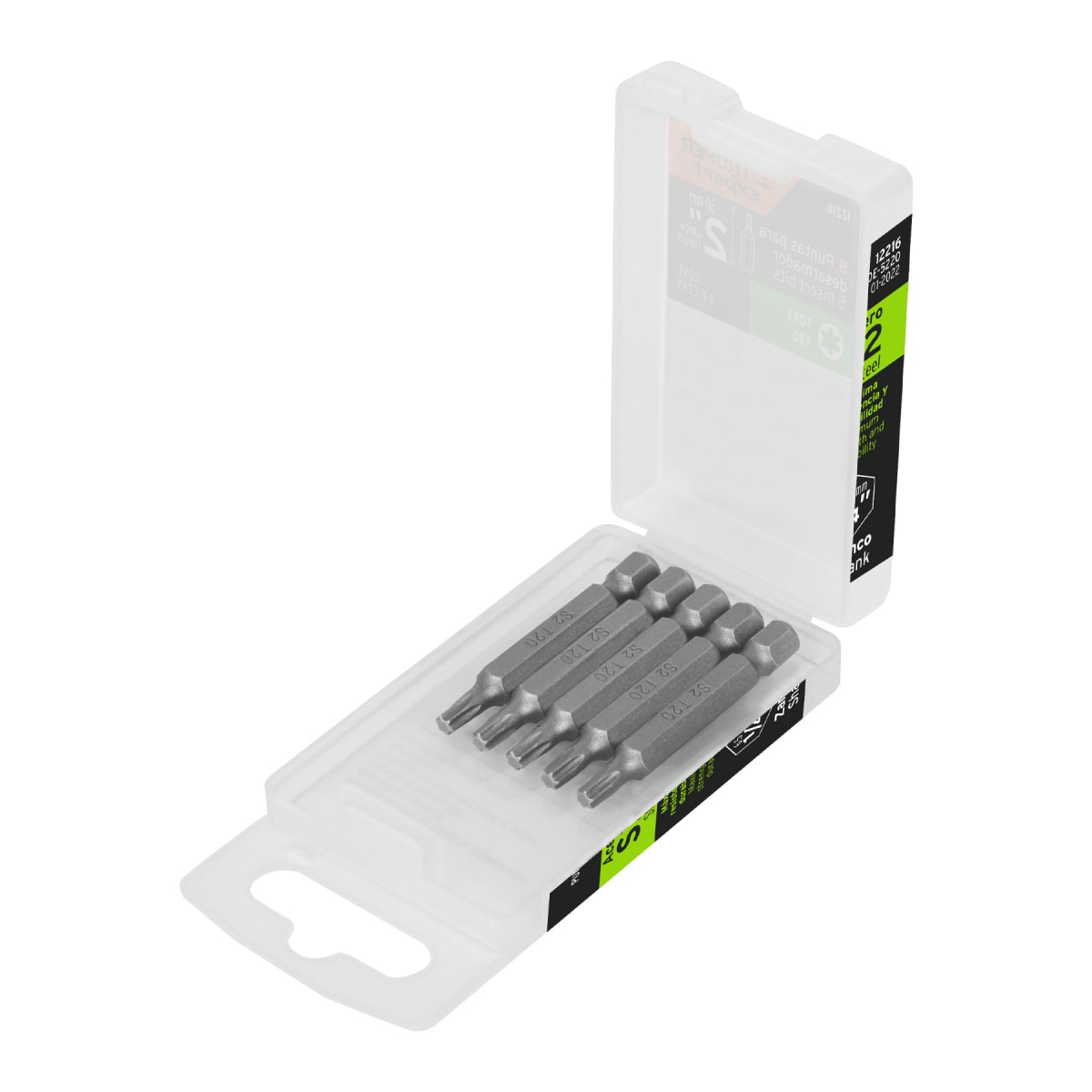 Estuche con 5 puntas torx T20 largo 2'' Truper Expert1