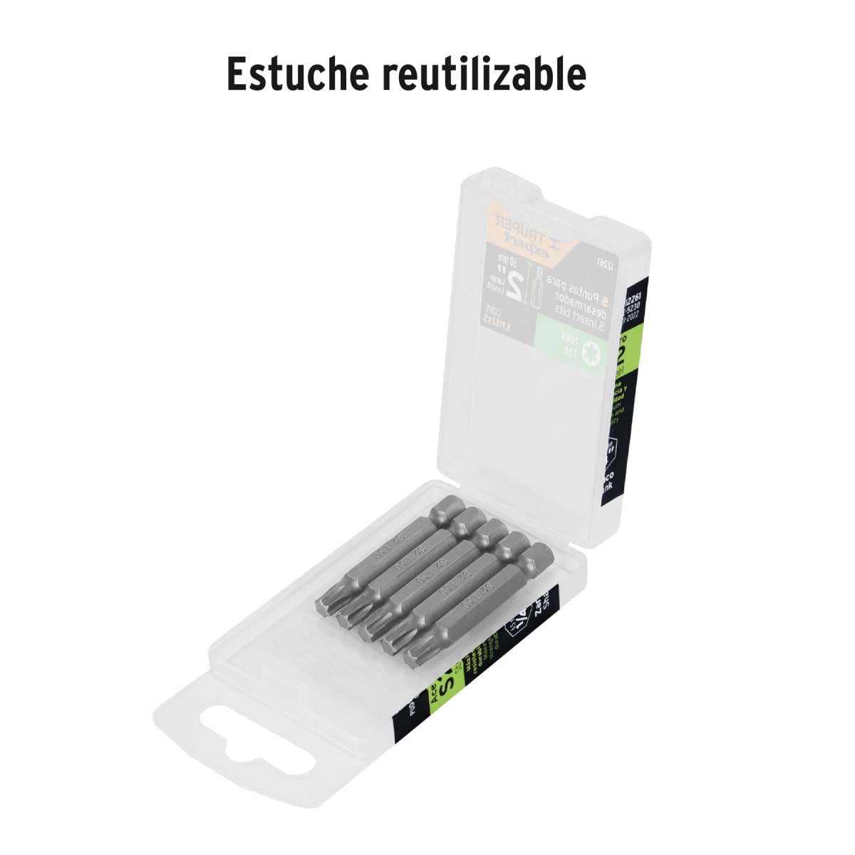 Estuche con 5 puntas torx T30 largo 2´´, Truper Expert2