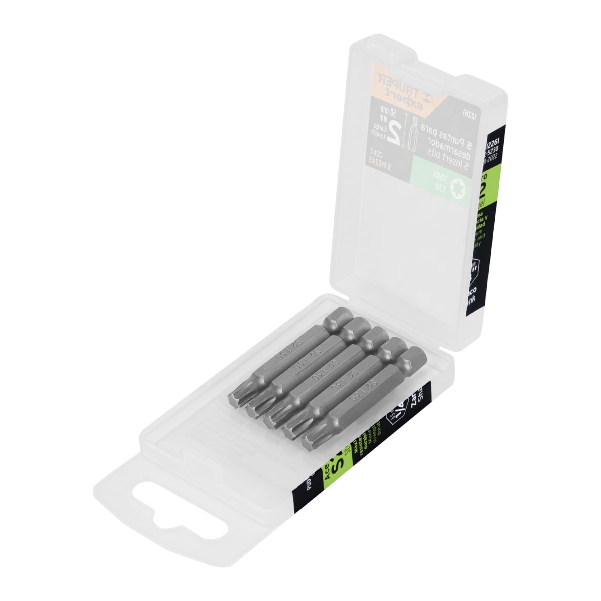 Estuche con 5 puntas torx T30 largo 2´´, Truper Expert1
