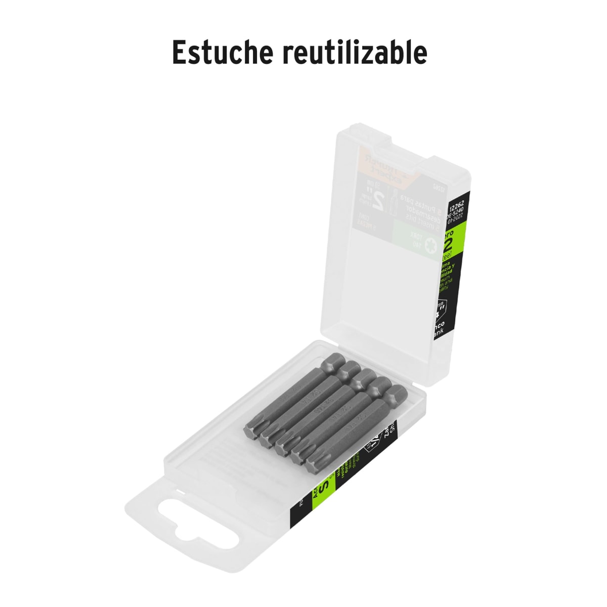 Estuche con 5 puntas torx T40 largo 2´´, Truper Expert2