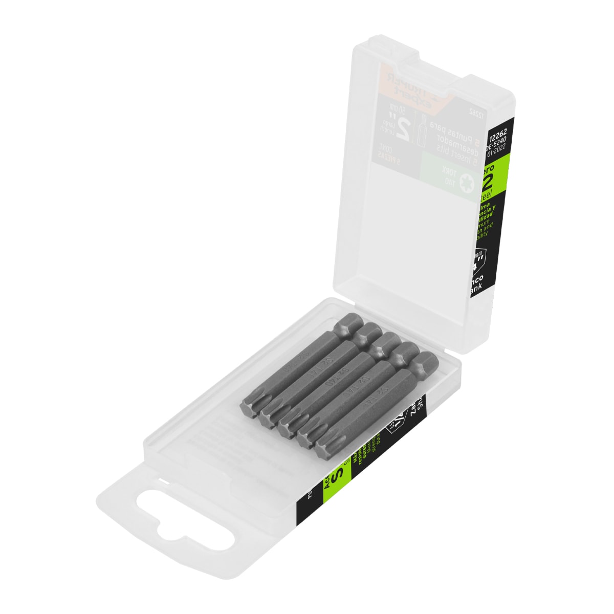 Estuche con 5 puntas torx T40 largo 2´´, Truper Expert1