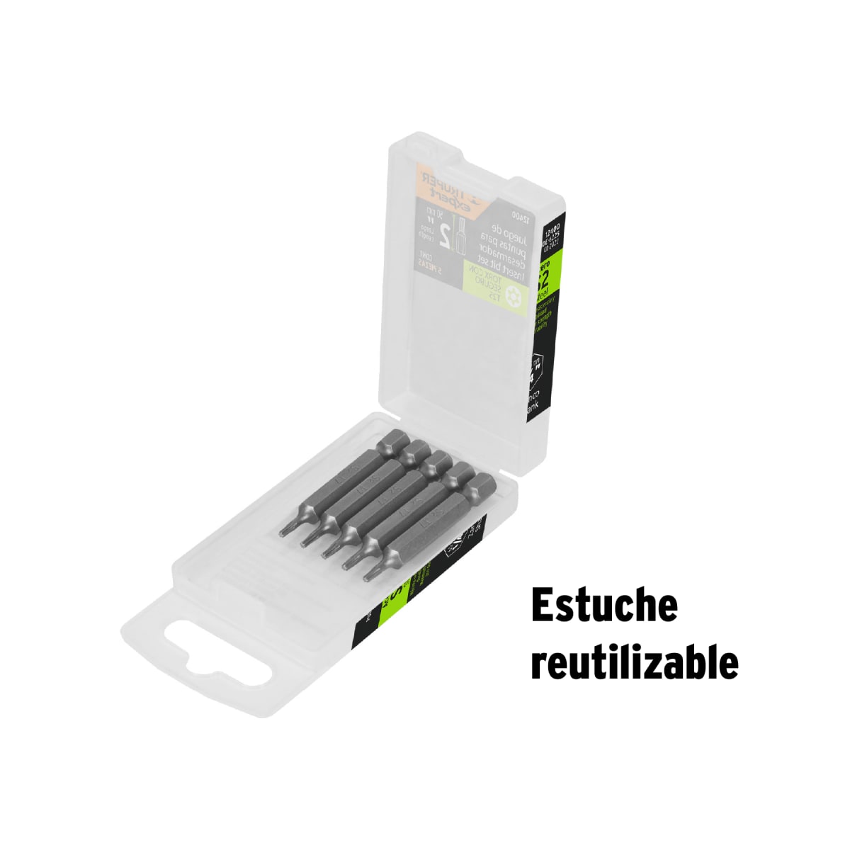Estuche con 5 puntas torx T25 con seguro largo 2´´, Expert Truper4