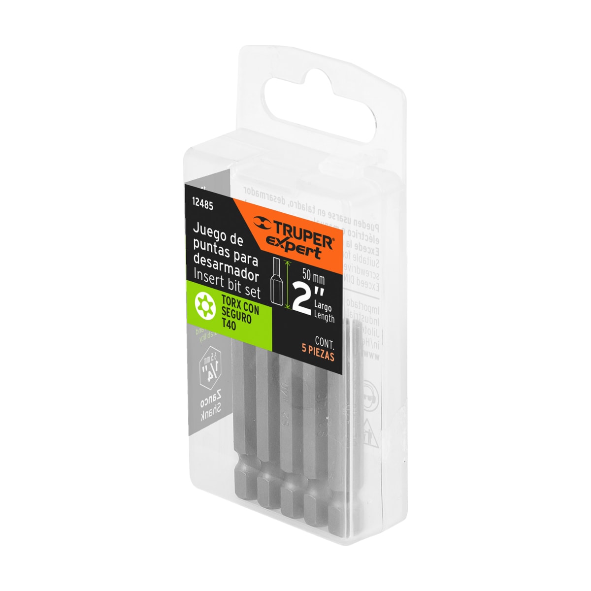 Estuche con 5 puntas torx T40 con seguro largo 2´´, Expert Truper4