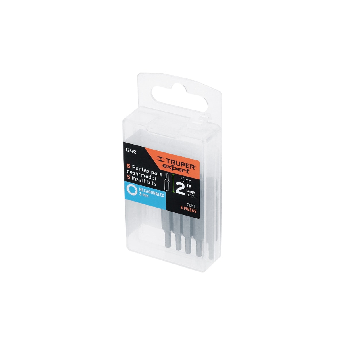 Estuche con 5 puntas hexagonales de 3 mm largo 2´´, Expert Truper4