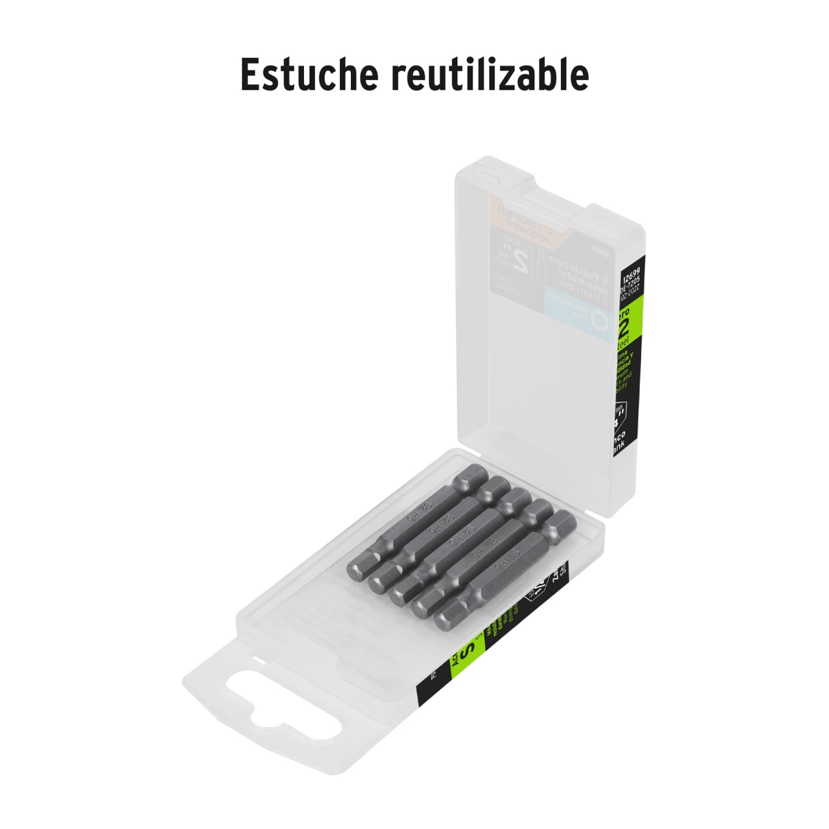 Estuche con 5 puntas hexagonales de 5 mm largo 2'', Expert Truper4