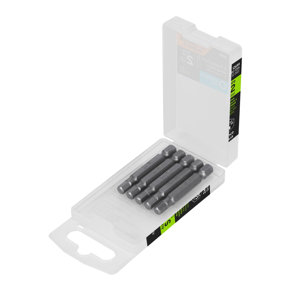 Estuche con 5 puntas hexagonales de 5 mm largo 2'', Expert Truper1