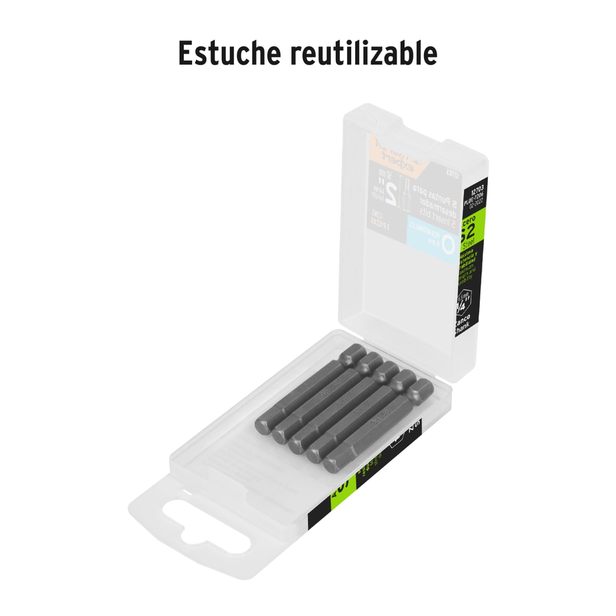 Estuche con 5 puntas hexagonales de 6 mm largo 2'', Expert Truper4