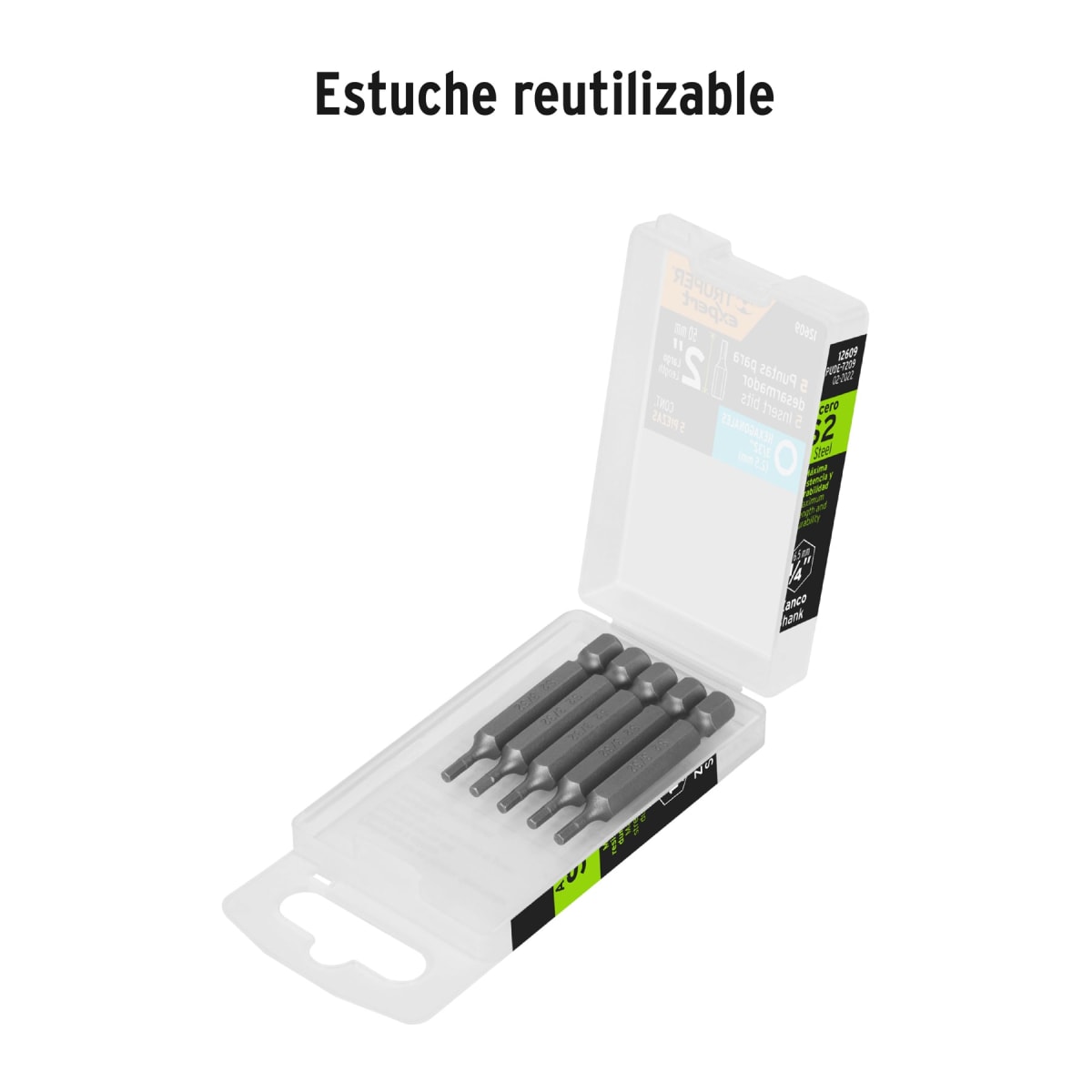 Estuche con 5 puntas hexagonales de 3/32mm largo 2´´, Expert Truper4