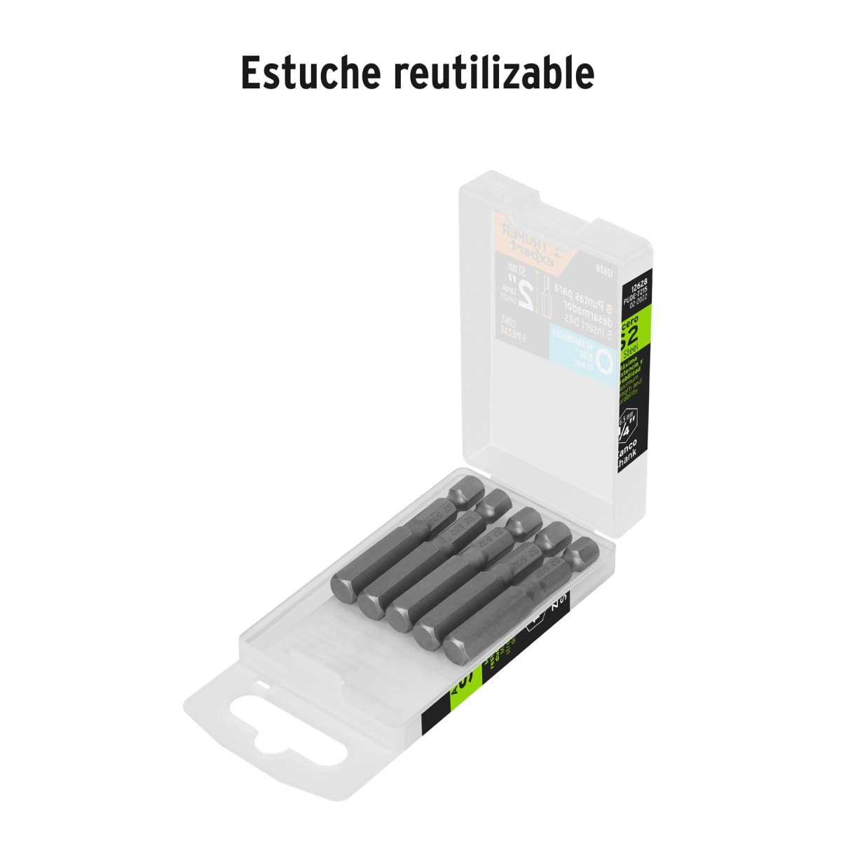 Estuche con 5 puntas hexagonales de 5/32mm largo 2´´, Expert Truper4