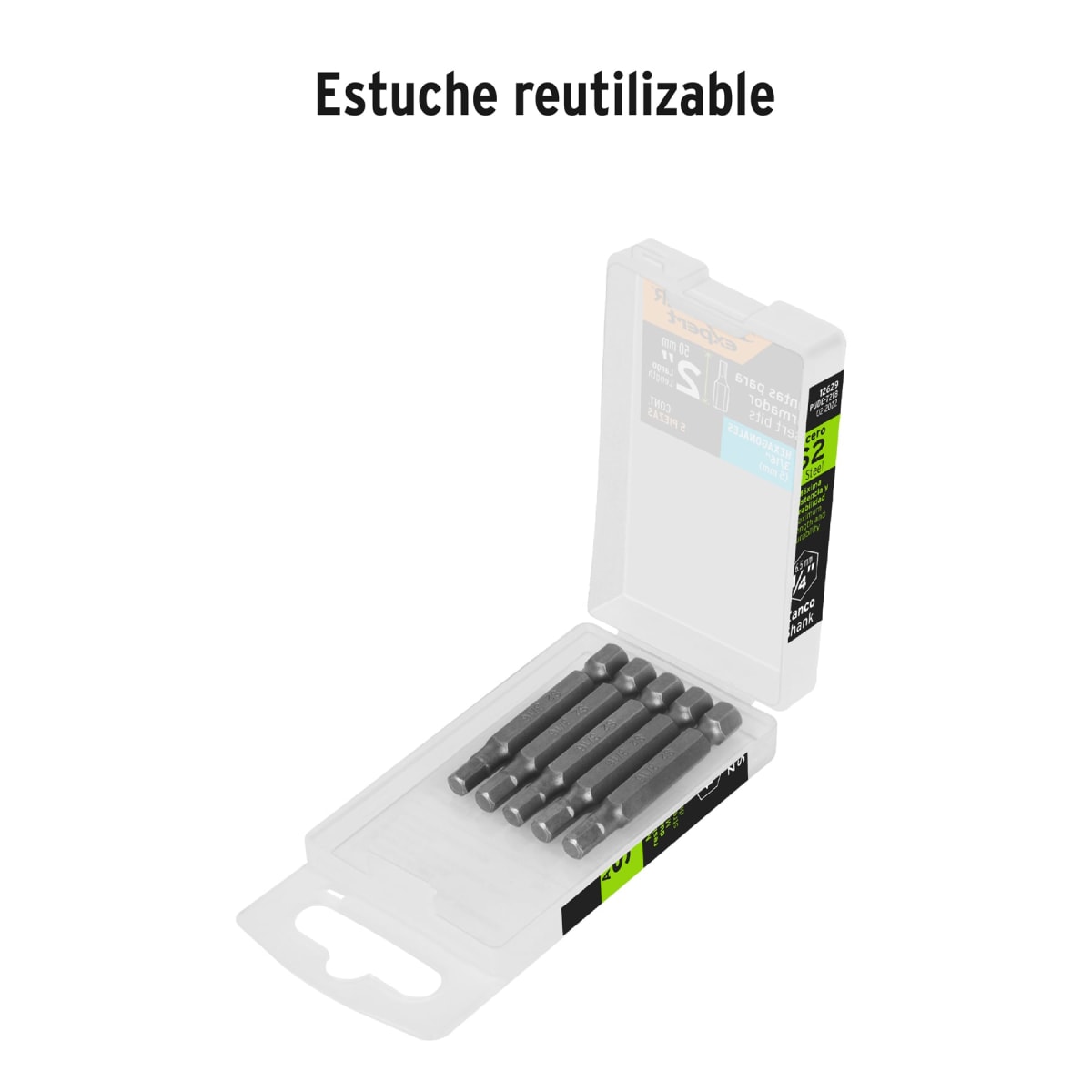 Estuche con 5 puntas hexagonales de 3/16mm largo 2´´, Expert Truper4