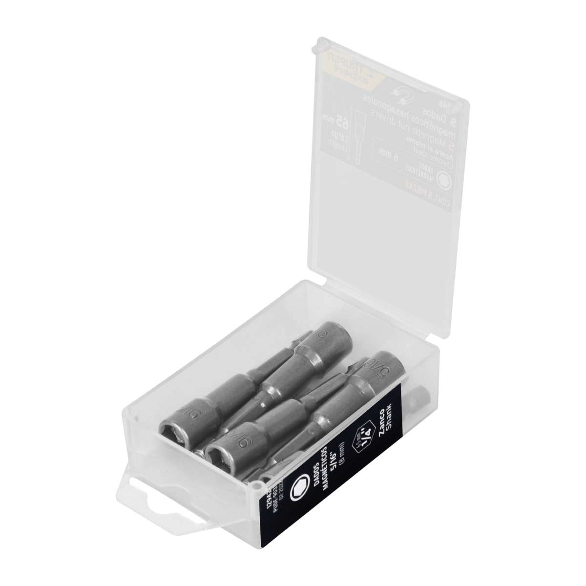 Estuche con 5 dados magnéticos de 6 mm largo 2´´, Expert Truper1