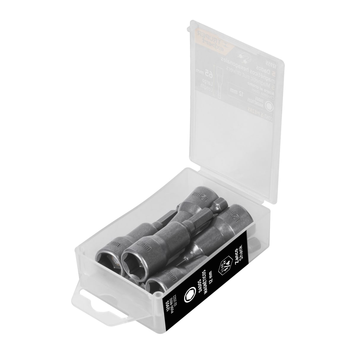 Estuche con 5 dados magnéticos de 12 mm largo 2´´, Expert Truper1
