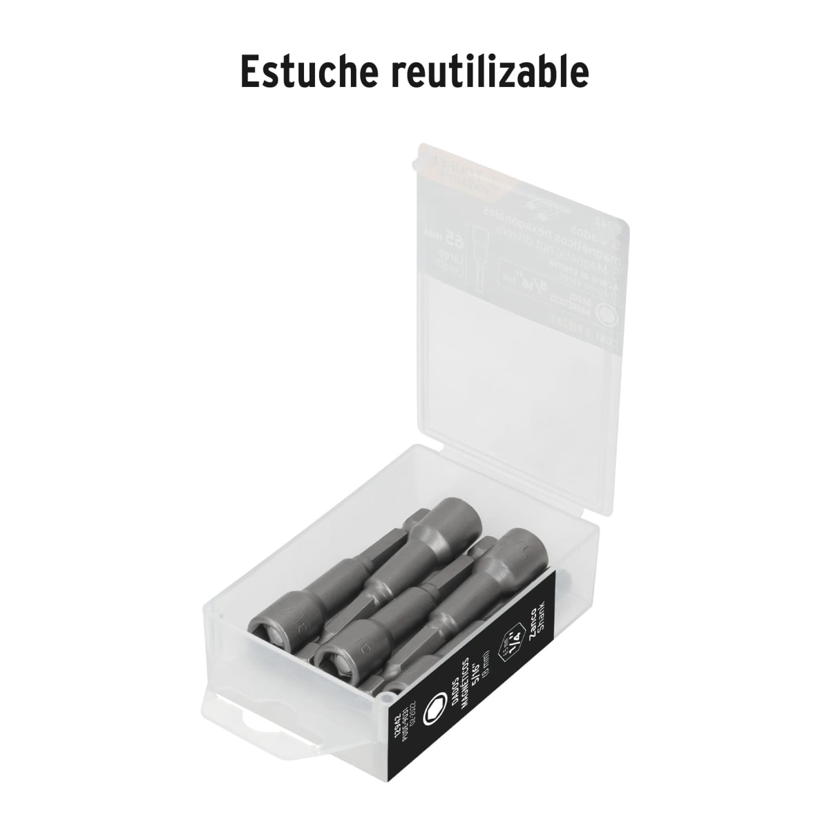 Estuche con 5 dados magnéticos de 5/16´´ largo 2´´, Expert Truper2