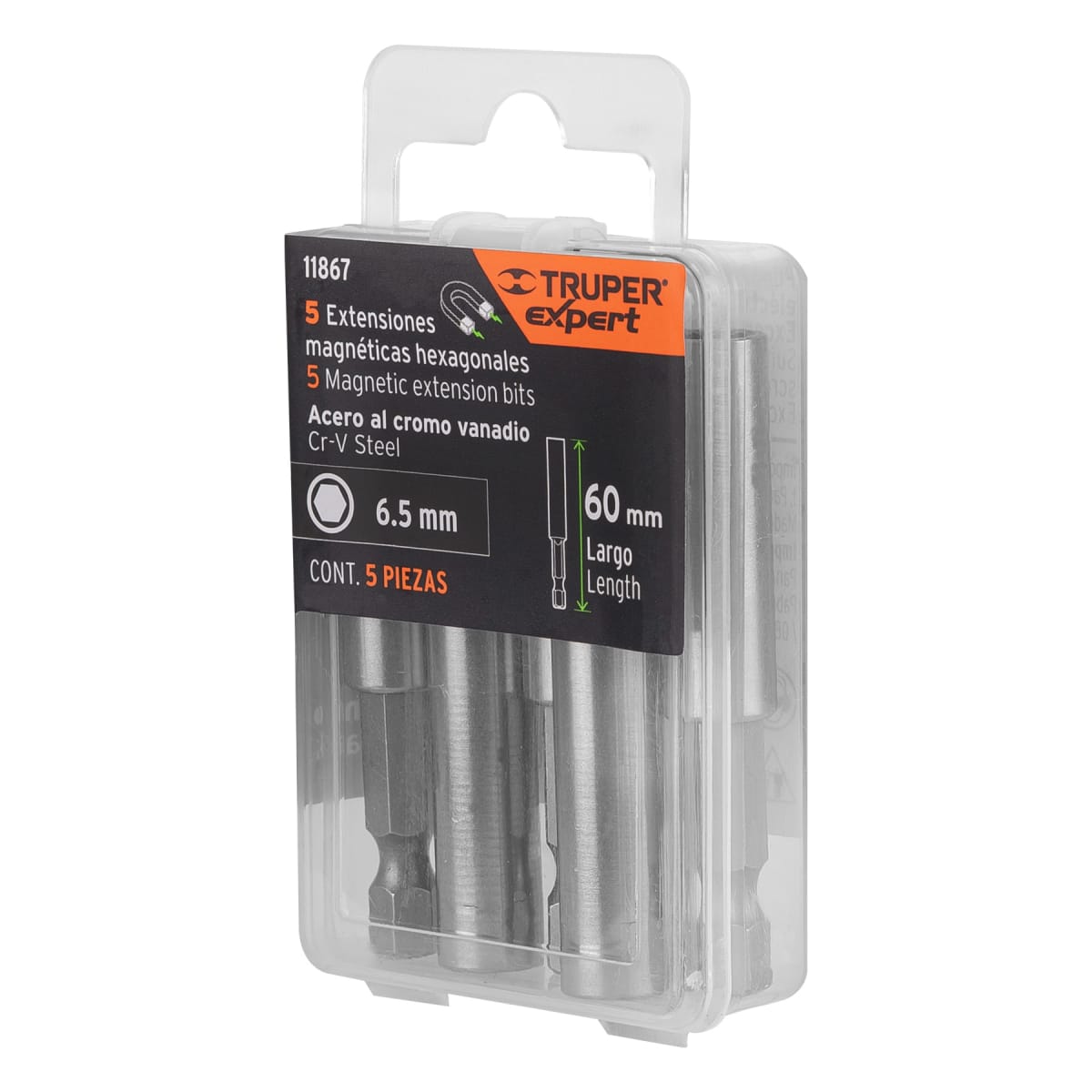 Estuche con 5 extensiones de 60 mm magnéticas Truper Expert5