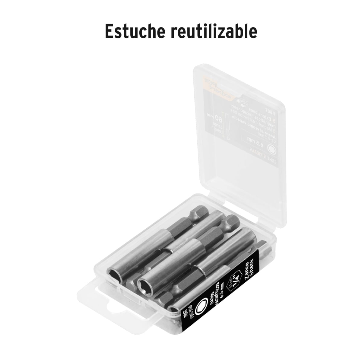 Estuche con 5 extensiones de 60 mm magnéticas Truper Expert2