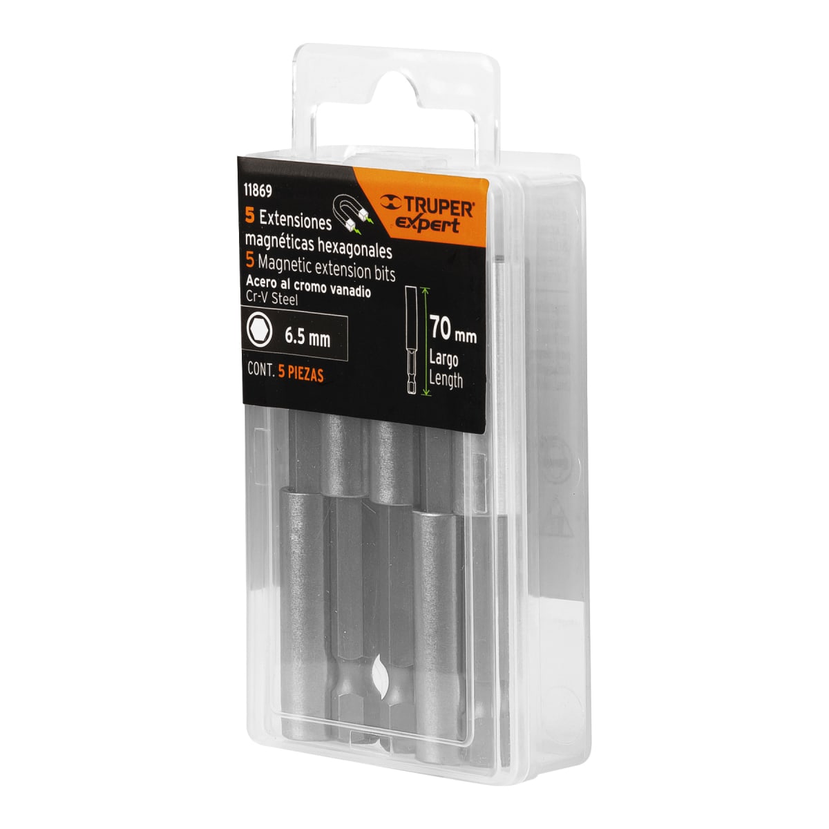 Estuche con 5 extensiones de 70 mm magnéticas Truper Expert6