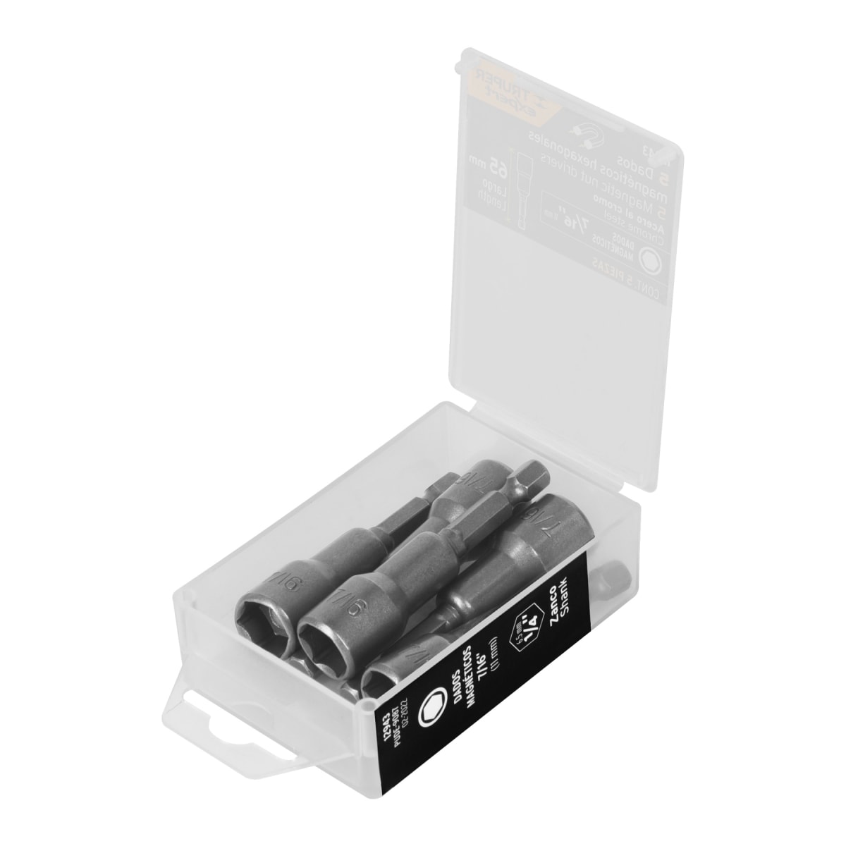 Estuche con 5 dados magnéticos de 7/16´´ largo 2´´, Expert Truper1