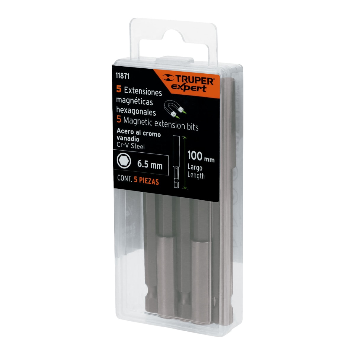 Estuche con 5 extensiones de 100 mm magnéticas Truper Expert6
