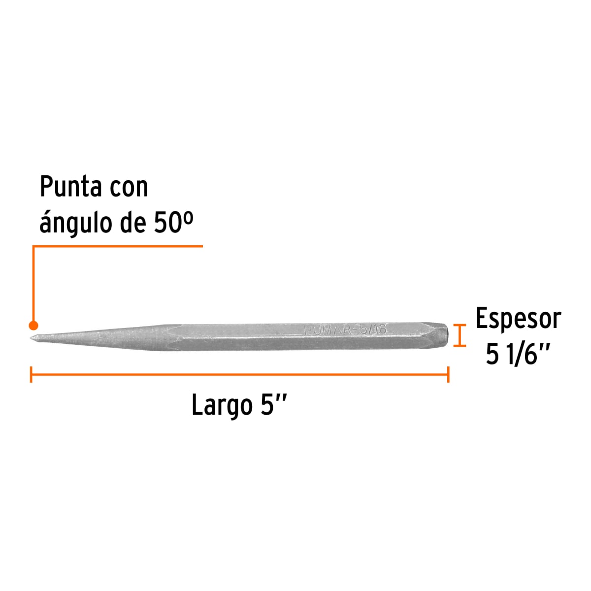 Punzón 5/16'' para marcar largo 5'' Truper3