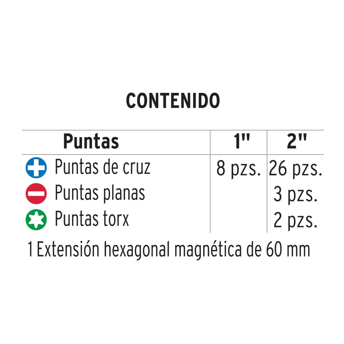 Juego de 40 puntas de impacto mixtas largos 1