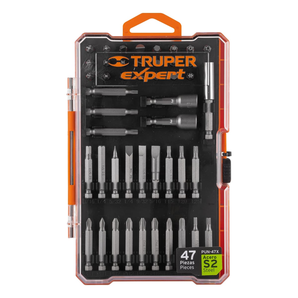 Juego de 47 puntas mixtas largos 1'' y 2'' en estuche. Truper expert4