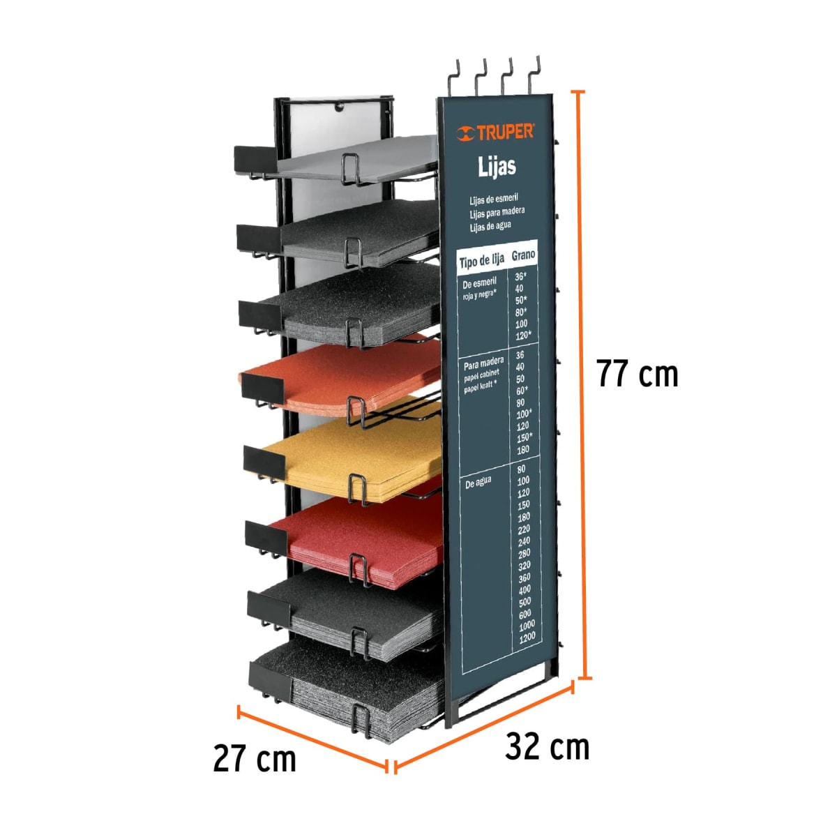 Rack para lijas, Truper2