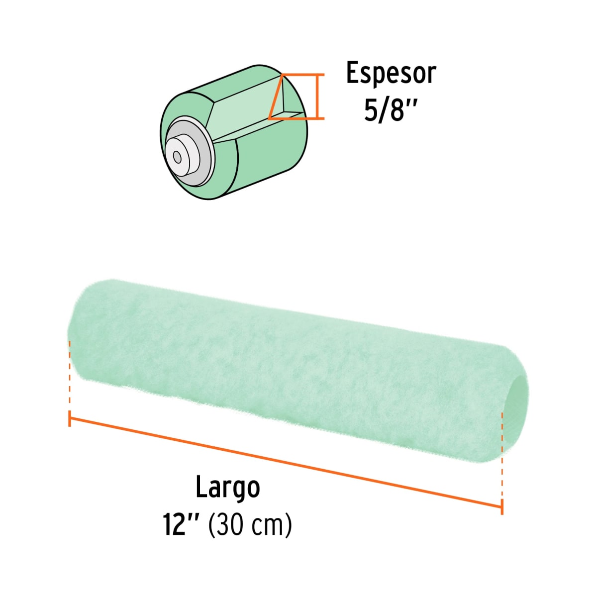 Felpa para rodillo 12´´ x 5/8´´ superficies poco rugosas Truper3